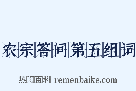 农宗答问第五组词是什么意思的图片